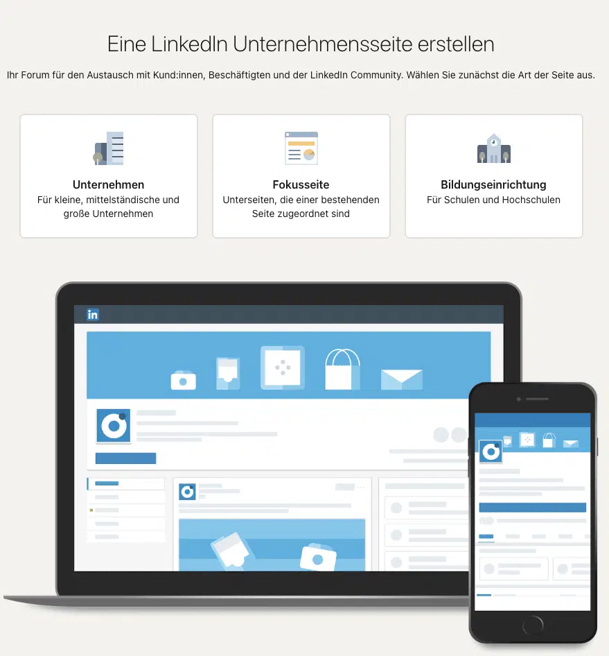 Unternehmensseite auf LinkedIn erstellen